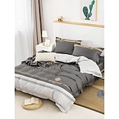 economico Collezione d&#039;elite-Set copripiumino da 4 pezzi, 100% cotone biologico, tessuto morbido e traspirante, include copripiumino e federe per un sonno confortevole.