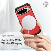 abordables Coques autres téléphones-téléphone Coque Pour Pixel 9 Pro Pixel 9 Pro XL Pixel 8 Pro Pixel 8 Pixel 7 Pixel 7 Pro Pixel 6 Pixel 6 Pro Coque Arriere Magnétique Prise en charge de la charge sans fil Antichoc Rétro PC Silicone