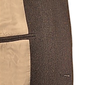  Herren Tweed Fischgrät Blazer Retro Vintage Jacke Winter Regular Übergröße Einreihig Zwei Knöpfe Braun Schwarz Blau