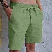 baratos Clássico-Homens Calção Shorts de verão Shorts de praia Bolsos Com Cordão Cintura elástica Tecido Conforto Respirável Curto Casual Feriado Para Noite Moda Roupa de rua Preto Branco