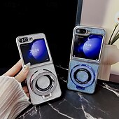Недорогие Чехлы для Samsung-телефон Кейс для Назначение Z-сгиб 6 Z Flip 5 Z Flip 4 Z Flip 3 Кейс на заднюю панель со стендом Блеск Блеск Блестящий Защита от удара Ретро ТПУ Покрытие