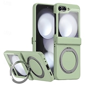 cheap Samsung Cases-Phone Case For Samsung Galaxy Z Flip 6 Z Flip 5 Z Flip 4 Z Flip 3 Back Cover with Stand Holder Magnetic Support Wireless Charging Retro TPU PC