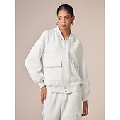 economico Giacche e cappotti firmati-bomber casual con scollo a giro e maniche raglan testurizzate