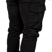 baratos Calças Cargo-Homens Calças Cargo Calças Calça Jogger Com Cordão Cintura elástica Bolso multi Tecido Conforto Macio Comprimento total Ao ar livre Casual Diário Moda Roupa de rua Preto Verde Tropa Micro-Elástica