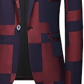 economico Blazer Stampati da Uomo-Per uomo Plaid Manica Lunga Collo ripiegato Vintage Affari Lavoro Abbigliamento da lavoro Uscire Bottoni Stampato