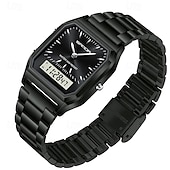 cheap Digital Watches-SANDA Men Digital Watch Fashion Casual Wristwatch Stopwatch Alarm Clock Date Week Waterproof Steel Watch