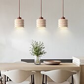 abordables Suspension-Lampe suspendue à LED blanc chaud 1/2/3 lumières style nordique simple abat-jour en pierre décoration intérieure e26/e27 lampes à suspension à corde réglable pour salle à manger chambre 85-265v