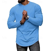 Homme T-shirt Chemise à Manches Longues manche longue Col ras du cou Printemps & Automne Uni Mode Designer Basique Classique Vacances Rue Sortir Noir Blanche bleu marine T-shirt haut de gamme pour abordables t-shirts de base-Homme T-shirt Chemise à Manches Longues manche longue Col ras du cou Printemps & Automne Uni Mode Designer Basique Classique Vacances Rue Sortir Noir Blanche bleu marine T-shirt haut de gamme pour