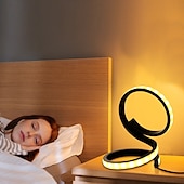 baratos Candeeiros de mesa-1pc nórdico simples espiral lâmpada de mesa, quarto cabeceira proteção para os olhos, regulável usb alimentado led lâmpada decorativa para casa sala de estar quarto