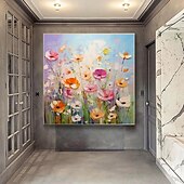 abordables Peintures Abstraites-peinture à l&#039;huile abstraite faite à la main avec des fleurs de prunier, couteau à palette, art mural, impressionnisme texturé, peintures de fleurs, peintures décoratives modernes, art de la chambre
