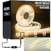 economico Strisce luminose a spina-zdm nuova dimmerazione continua 16,4 piedi 5 m striscia luminosa a led cob cri 80 60w corda luminosa a led luce flessibile adatta per illuminazione di fascia alta dc12v dc24v