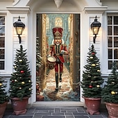 olcso Karácsonyi ajtóburkolatok-karácsonyi ajtódíszek ajtóhuzatok karácsonyi diótörő ajtó kárpit ajtófüggöny dekoráció háttér beltéri/kültéri ajtó transzparens bejárati ajtóhoz parasztház ünnepi parti dekorációs kellékek