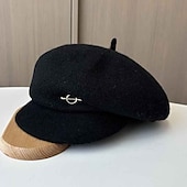 levne Party klobouky-Klobouky Polyester Kbelík 30. léta Se širší krempou Valentýn Ležérní Dovolená Čajový dýchánek Dámský den Elegantní Jednoduchý retro S Čistá Barva Barevně dělené Přílba Pokrývky Hlavy