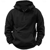 voordelige basic hoodies voor heren-Voor heren Sweatshirt met kwartrits Raglan-hoodie Tactische capuchon Zwart Leger Groen Marineblauw Donkergrijs Capuchon Halve rits Kleurenblok Lapwerk Zak Kwart ritssluiting Werk Sport &amp; Outdoor