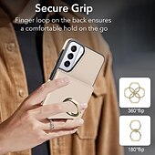 Недорогие Чехлы для Samsung-телефон Кейс для Назначение S24 Ultra Plus S23 S22 S21 S20 Ultra Plus FE A55 5G A14 A54 A72 А73 А53 A71 A12 Кейс на заднюю панель со стендом Кольца-держатели Разъем для карты Ретро ТПУ Кожа PU