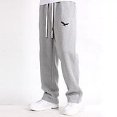 preiswerte Sweatpants-Herren Adler Jogginghose Jogger Thermohose Fleece-Jogginghose Elastischer Kordelzug in der Taille Brautkleider schlicht Alltagskleidung Tasche Hose mit geradem Bein Winter 3D-Druck Schwarz Dunkelblau