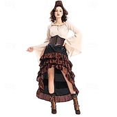 cheap Outfits-Retro Vintage Medieval Renaissance Outfits Ren Faire Pirate Viking Women&#039;s Pirate Fantasy Steampunk Halloween Carnival Party LARP Ren Faire Adults&#039; Top Skirt Hat