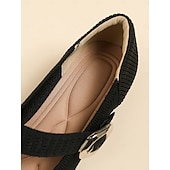 ieftine Block Heels-pantofi de damă din tricot Mary Jane cu curea cu cataramă – pantofi confortabili și eleganti cu toc joasă pentru ținute casual sau de birou