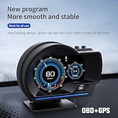 cheap Bluetooth Car Kit/Hands-free-Car Head-Up Display OBD2&amp;GPS Smart Car HUD Gauge Digital Odometer Security Alarm Water Temperature Alarm