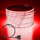 abordables Bandes lumineuses étanches-3M 5m 10m Bandes Lumineuses LED Flexibles 1200 LED 2835 SMD 8 mm 1Set Support de montage 1 jeu Blanc Froid Rouge Bleu Bandes lumineuses LED Intérieur Soirée Extérieur 220-240 V