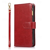 cheap iPhone Cases-Phone Case For iPhone 16 Pro Max Plus iPhone 15 Pro Max Plus iPhone 14 13 12 11 Pro Max Mini SE X XR XS Max 8 7 Plus Back Cover with Stand Holder Zipper with Wrist Strap Retro TPU PU Leather