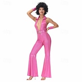 cheap Outfits-Vintage Inspired 1970s Hip Hop Masquerade Sleeveless Disco Solid Color Jumpsuits Halter Neck Women&#039;s Carnival Costume Halloween Carnival Masquerade Casual Daily Party / Cocktail Pride Parade Adults&#039;