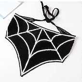economico Accessori per acconciature-bandane all&#039;uncinetto per donna ragnatela teschio sciarpa all&#039;uncinetto fascia nera all&#039;uncinetto sciarpa lavorata a maglia per Halloween
