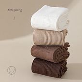 abordables calcetines caseros-Calcetines de pantorrilla de otoño e invierno ligeramente comprimidos, estilo de mujer, medias negras cálidas que combinan con todo, calcetines hasta la rodilla de otoño