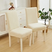 abordables Funda para silla de comedor-Funda elástica para silla de comedor, funda para silla de comedor con respaldo alto, funda para silla de hotel para banquete de boda, funda para silla de jacquard lisa, funda elástica para silla