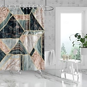 baratos Cortinas de Banho-Cortina de Chuveiro com Ganchos 180cm*180cm(70&quot;*70&quot;) Poliéster Lavável à Prova d&#039;Água com Padrão para Decoração de Banheira de Banheiro Mármore Abstrato