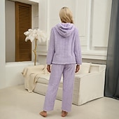levne Kigurumi pyžama-Dospělé Pevná barva Pyžama Noční přádlo Overalová pyžama Kigurumi pyžamo Pyžama Pro Dámské denní nošení Karikatura