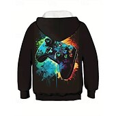 billiga Pojkens 3D Sporter &amp; Spel-Pojkar 3D Grafisk Spel Huvtröja Kappa Ytterkläder Långärmad Vår Höst Mode Streetwear Barn 4-12 år Huva Utomhus Ledigt Dagligen Normal