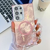 halpa Samsung-kotelot-puhelin Etui Käyttötarkoitus S24 Ultra S24 Plus S24 S24 FE S23 Ultra A55 A35 A25 A15 5G A54 S25 Ultra Takakuori Magneetti Tukee langatonta latausta rannehihnalla Retro Pinnoitus