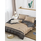 economico Collezione d&#039;elite-Set copripiumino da 4 pezzi, 100% cotone biologico, tessuto morbido e traspirante, include copripiumino e federe per un sonno confortevole.