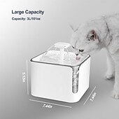 お買い得  犬用ボウル＆フィーダー-犬用 猫用 小型ペット用 自動飲用ボウル / 犬猫ボウル 3 L ABS + PC 自動 簡単装着 噴水 ソリッド ブラック ホワイト ボウル＆摂食 家