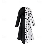 levne Dívčí kostýmy-Sto a jeden dalmatin Cruella de Vil Šaty Maškarní Cosplay kostým Obleč se Filmové kostýmy for Dívčí Dětské Plesová maškaráda Párty a večer