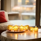 cheap Candle Lights-LED Electronic Candle Light Battery Powered Ghost Festival Decoration Night Light for Christmas New Year Wedding Party Home Decoration Lighting 4/12/24pcs for Halloween