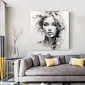 preiswerte Gemälde mit Menschen-handgemachte abstrakte Spachtel Gesichtsmalerei Wandkunst handgemachte strukturierte Gesicht von Mädchen Malerei handgemalte figurative Ölgemälde Wandkunst Gesicht Ölgemälde Wand dekorative Malerei