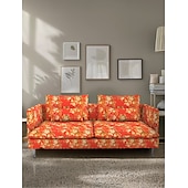 baratos Cobertura de Sofa-Capas de Sofá 100% Algodão Floral Com Estofamento 3 Lugares Com Braços