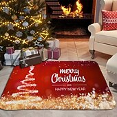 economico Bagno di Natale-tappetini da bagno natalizi creativi tappeti assorbenti da bagno in flanella antiscivolo