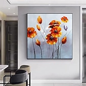 preiswerte Blumen-/Botanische Gemälde-handgefertigtes Ölgemälde auf Leinwand, Wandkunst, Dekoration, modern, kleine frische Blumen, Pflanzen, Gänseblümchen für Zuhause, Tanzstudio, Dekor, gerolltes, rahmenloses, ungedehntes Gemälde