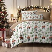 halpa joulupeti-jouluinen pussilakasetti pähkinänsärkijäsuunnittelulla 100 % puuvillaa juhlavaan vuodevaatteet sisältää pussilakanan ja tyynyliinat mukavat ja tyylikkäät sesongin makuuhuoneen sisustukseen queen king