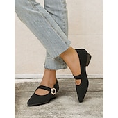 ieftine Block Heels-pantofi de damă din tricot Mary Jane cu curea cu cataramă – pantofi confortabili și eleganti cu toc joasă pentru ținute casual sau de birou
