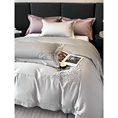 economico Collezione d&#039;elite-Set copripiumino da 4 pezzi, 100% cotone biologico, tessuto morbido e traspirante, include copripiumino e federe per un sonno confortevole.