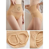 ieftine Lenjerie de modelare-Tanga pentru controlul burticii pentru femei, chiloți modelați cu talie înaltă, brâu din plasă, fără sudură, pentru slăbire, lenjerie de corp, ținute de acasă