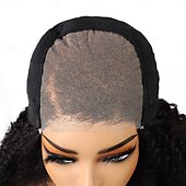 cheap Human Hair Lace Front Wigs-5*5 Human Hair Lace Wig Natural Color Kinky Curly Lace Wig 200% Density