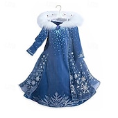 preiswerte Mädchen Verkleidung Kostüme-Buchwoche 2026 Mädchen 3D-Schneeflocken-Partykleid, langärmelig, Frühling/Herbst, Aufführungs-, Party-, Geburtstags-, Prinzessinnenkostüm, Kinder 4-12 Jahre, Partykleid, A-Linien-Kleid, Maxikleid, normale Passform