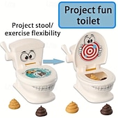 cheap Gags &amp; Practical Joke Toys-Shooting Poop Family Fun Game - Gag Toys &amp; Practical Jokes with 1 Toilet, 2 Agile Launchers, 6 Soft Plastic Toy Poops, Sound Effects, Fast and Crazy Gameplay for Kids