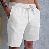 baratos Clássico-Homens Calção Shorts de verão Shorts de praia Bolsos Com Cordão Cintura elástica Tecido Conforto Respirável Curto Casual Feriado Para Noite Moda Roupa de rua Preto Branco