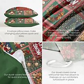 baratos Quarto de Natal-conjunto de capa de edredom de natal estilo vintage patchwork design conjunto de edredom de natal completo inclui capa de edredom e fronhas perfeito para adicionar alegria sazonal e conforto à decoração do seu quarto
